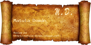 Matula Domán névjegykártya