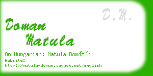 doman matula business card